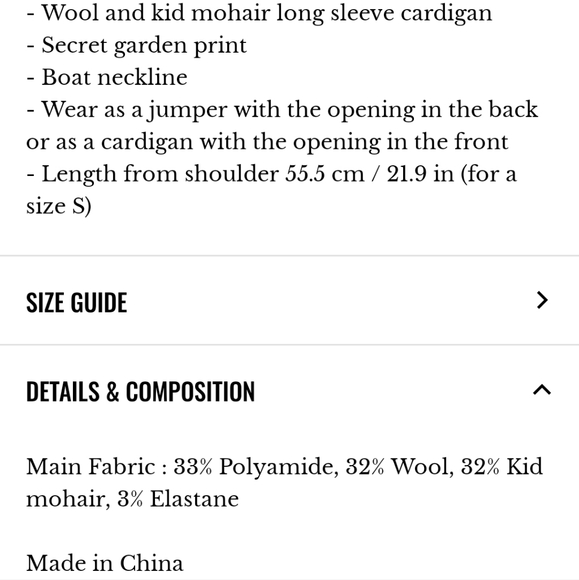 Sezane Juno Wool and Kid Mohair Secret Garden Floral Print Cardigan - Picture 4 of 11